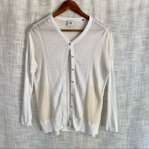 Cabi Blanca Neutral Summer Cardigan White Lightweight Coastal Sweater XS
